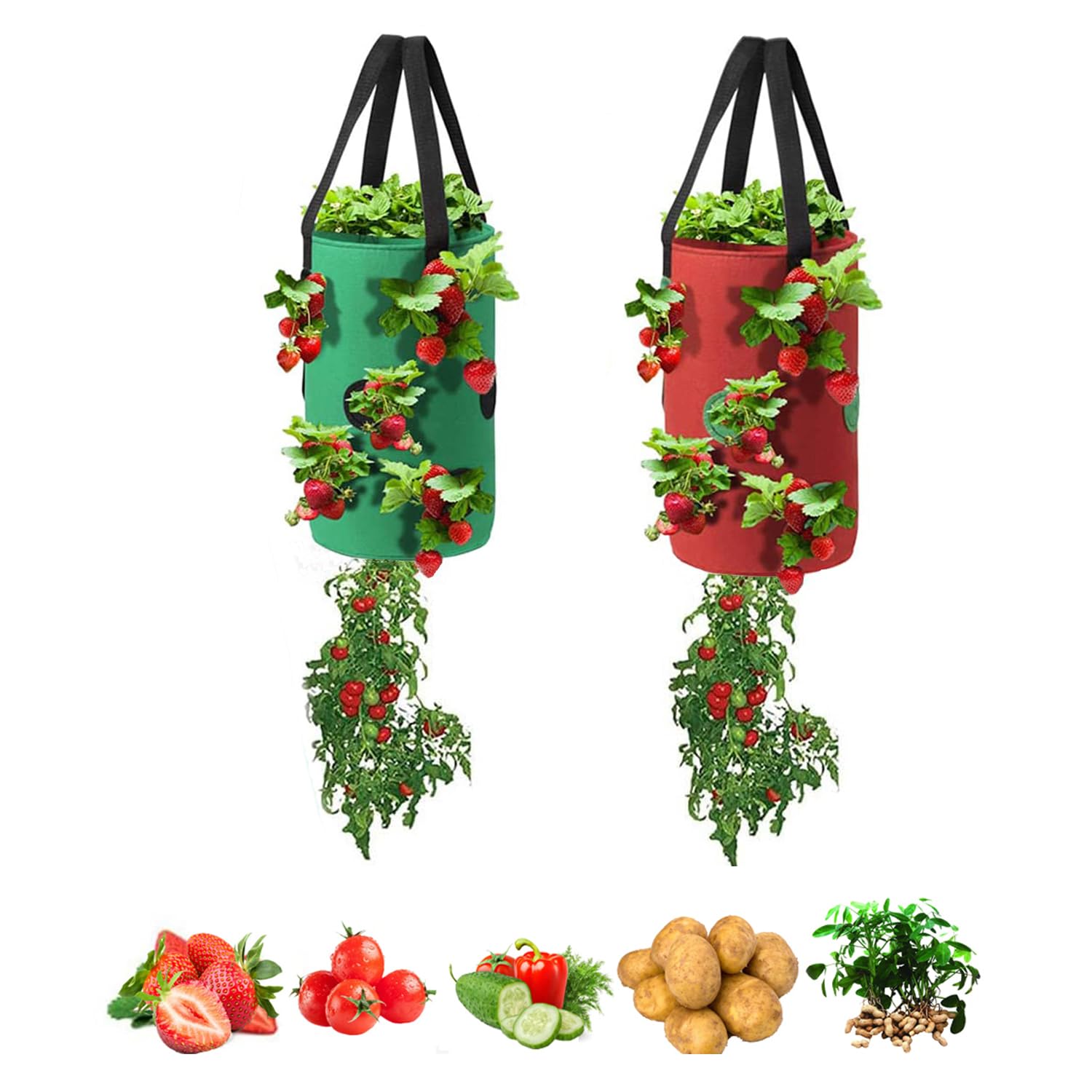 SouilGoal upside-down tomato planter hanging bag, 3-gallon capacity for space-saving gardening