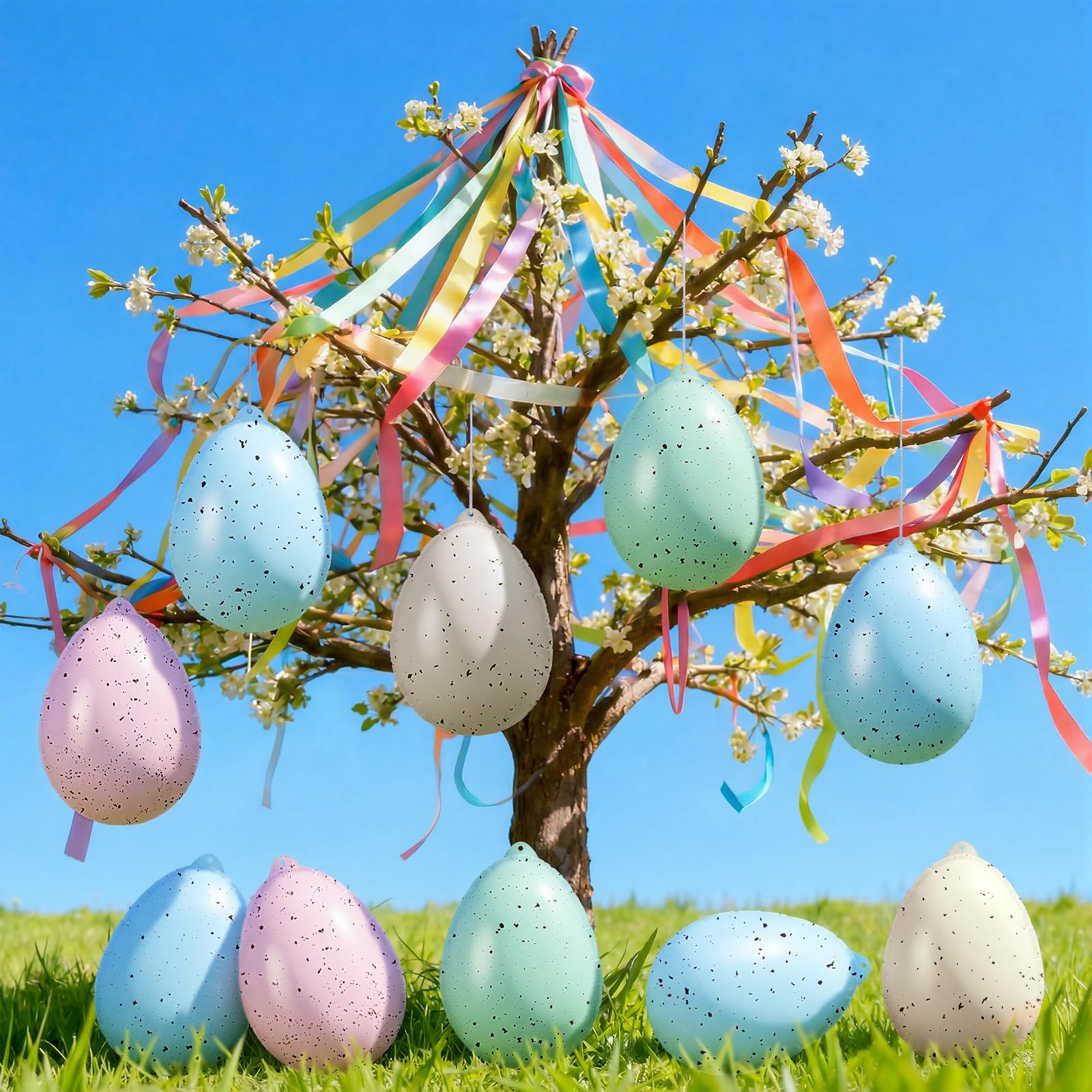Soulchen large PVC Easter egg outdoor decor for lawns and patios.