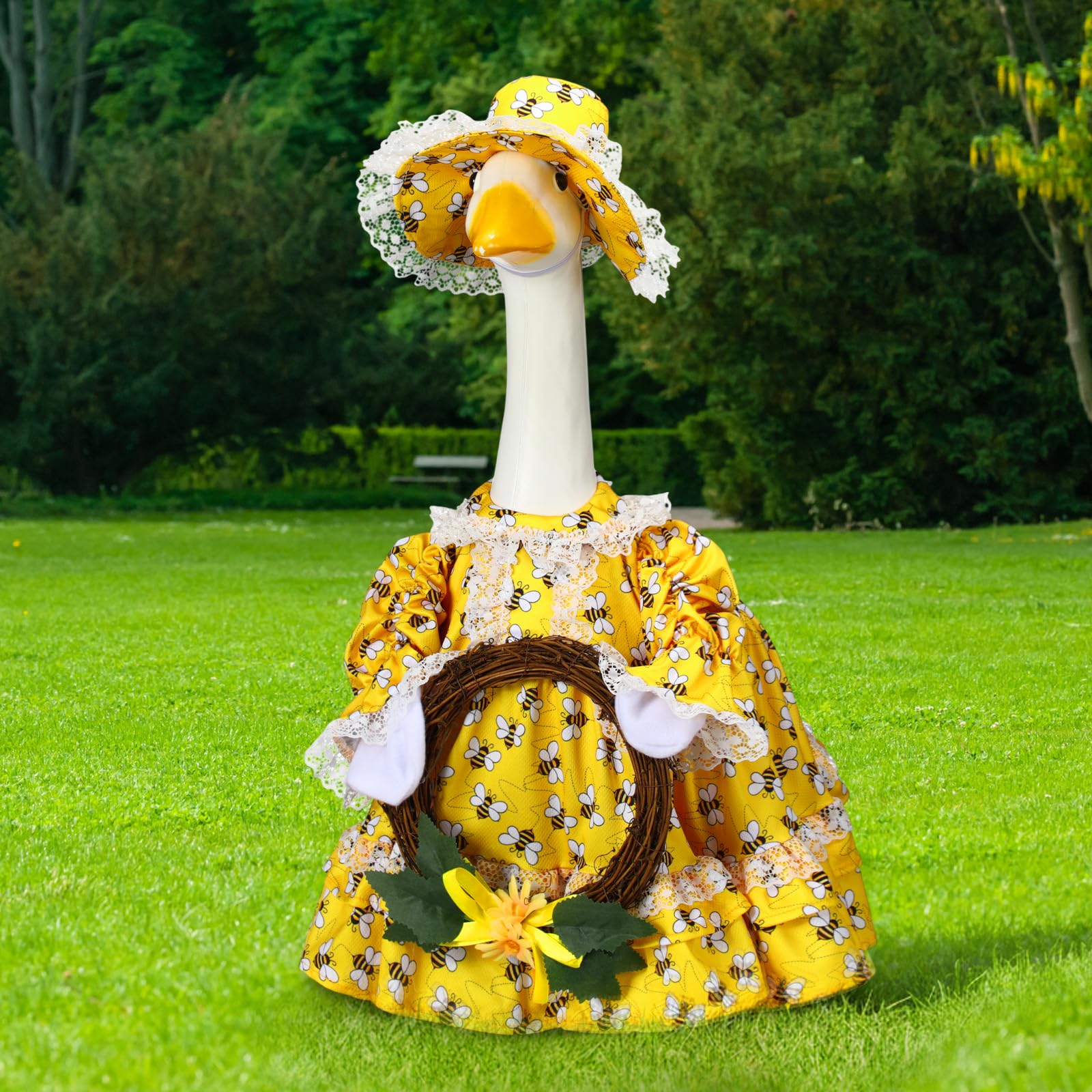 Soulchen 23-inch goose costume ready for spring garden displays.