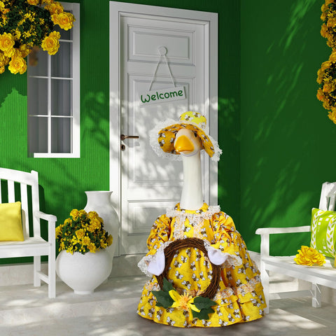 Soulchen yellow goose costume designed for a 23-inch statue and easy porch decoration.