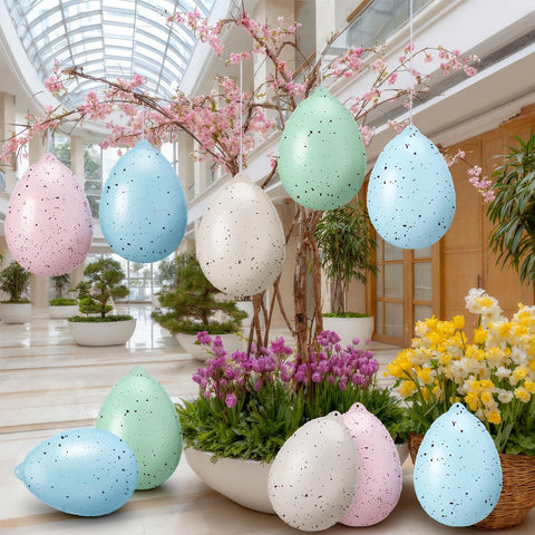 Soulchen inflatable Easter egg blue design adds colorful charm to lawns and porches.