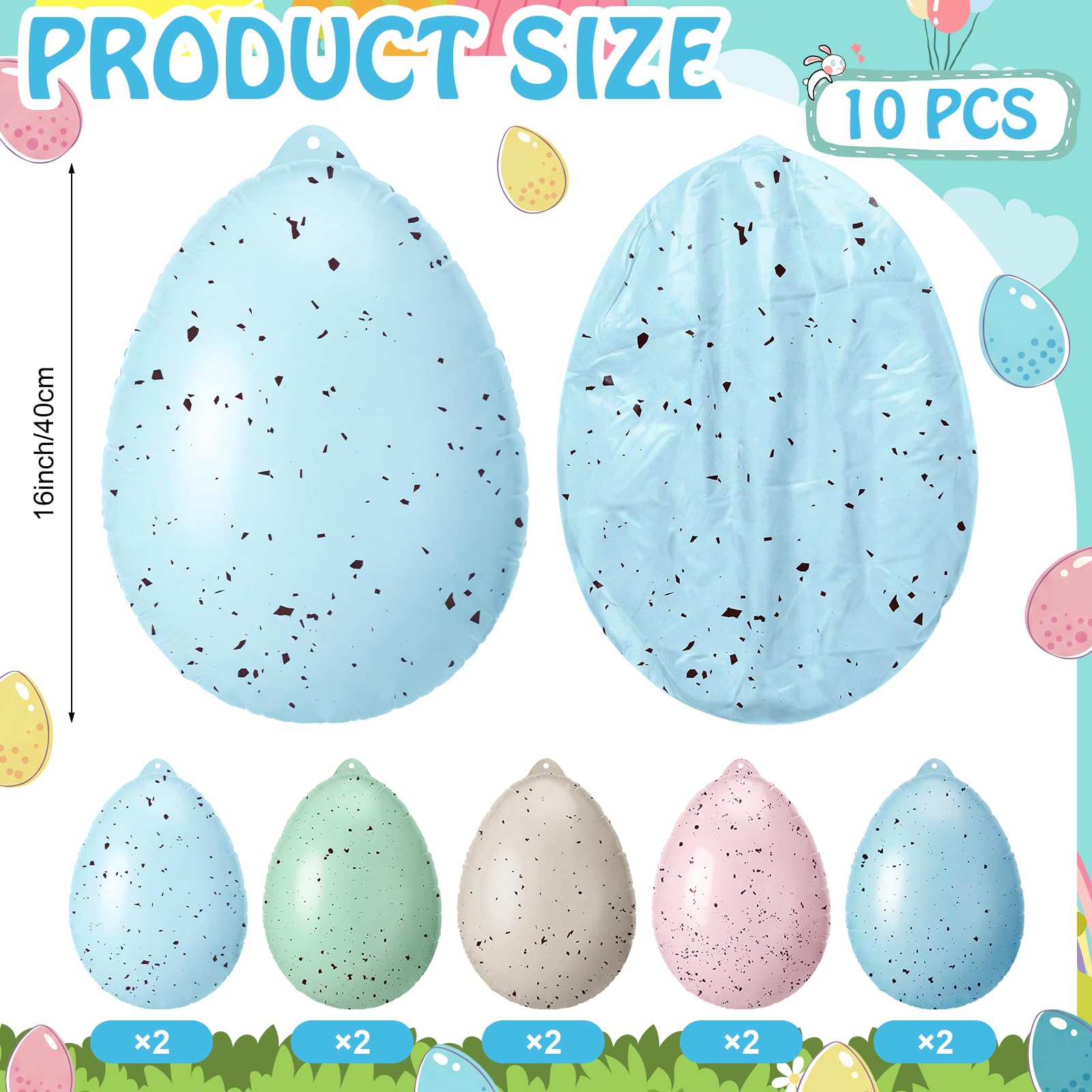 Soulchen inflatable Easter egg green design makes gardens feel festive and inviting.