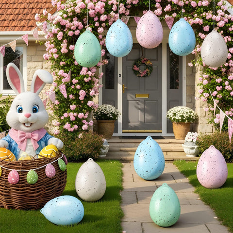 Soulchen inflatable Easter egg light blue design ideal for bright patio celebrations.