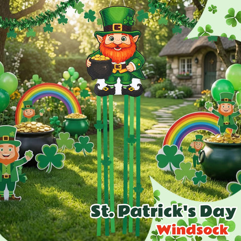 Soulchen Leprechaun Windsock boosts curb appeal with a playful garden decor accent.