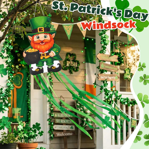 Soulchen Leprechaun Windsock shows multicolor design for bright garden decor.
