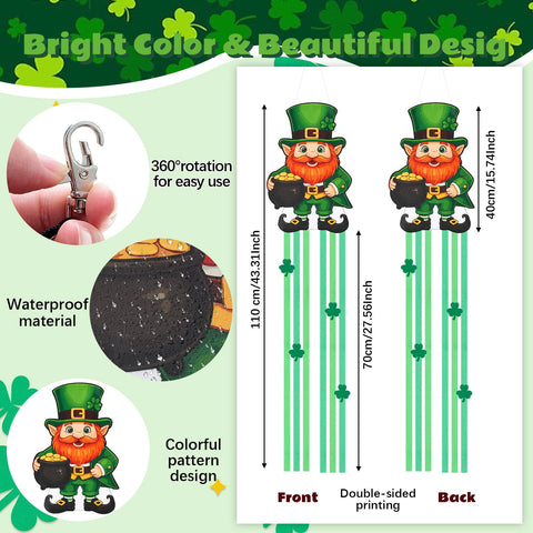 Soulchen Leprechaun Windsock adds festive St. Patrick's Day style to porch and garden.