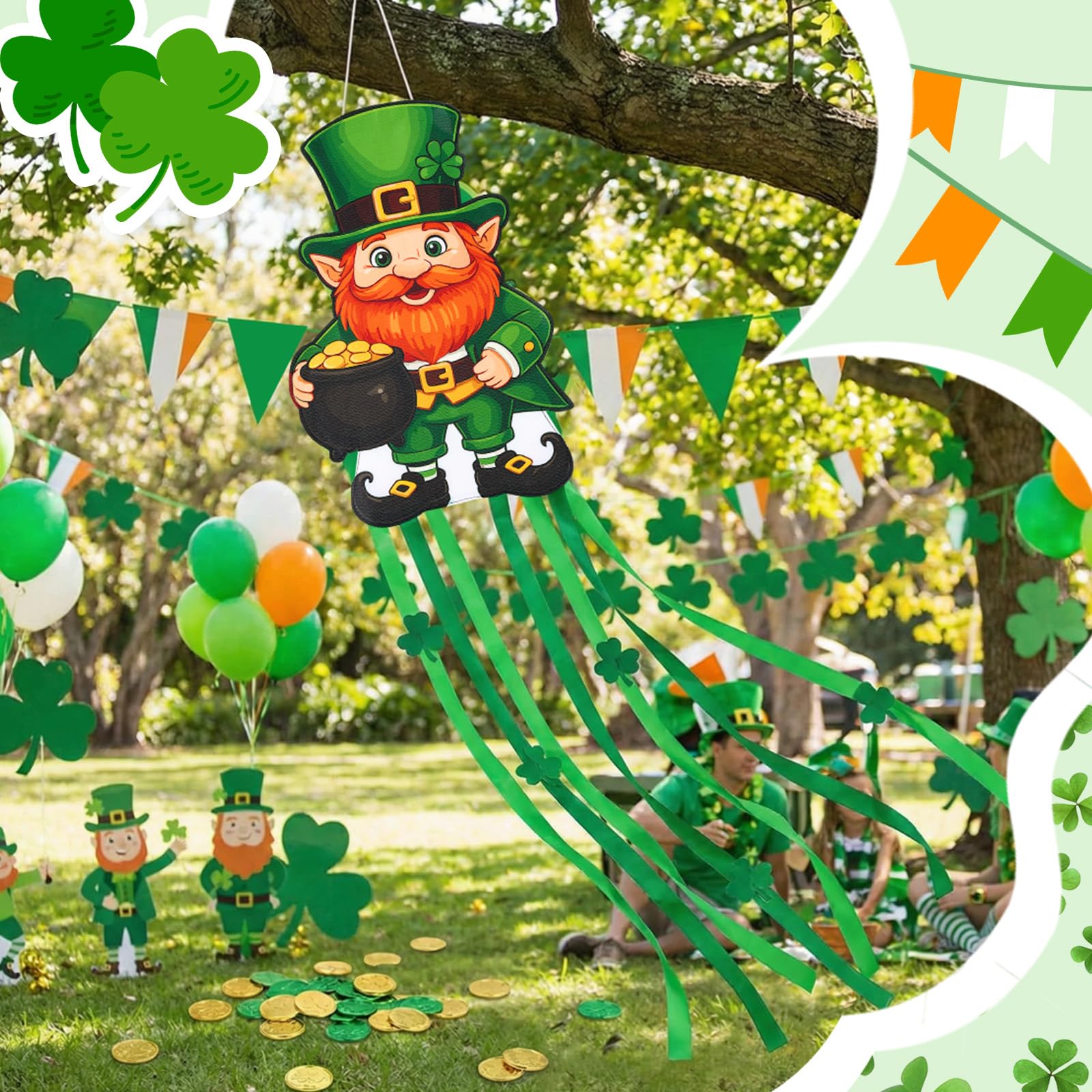 Soulchen Leprechaun Windsock features a wind direction cue for outdoor spaces.