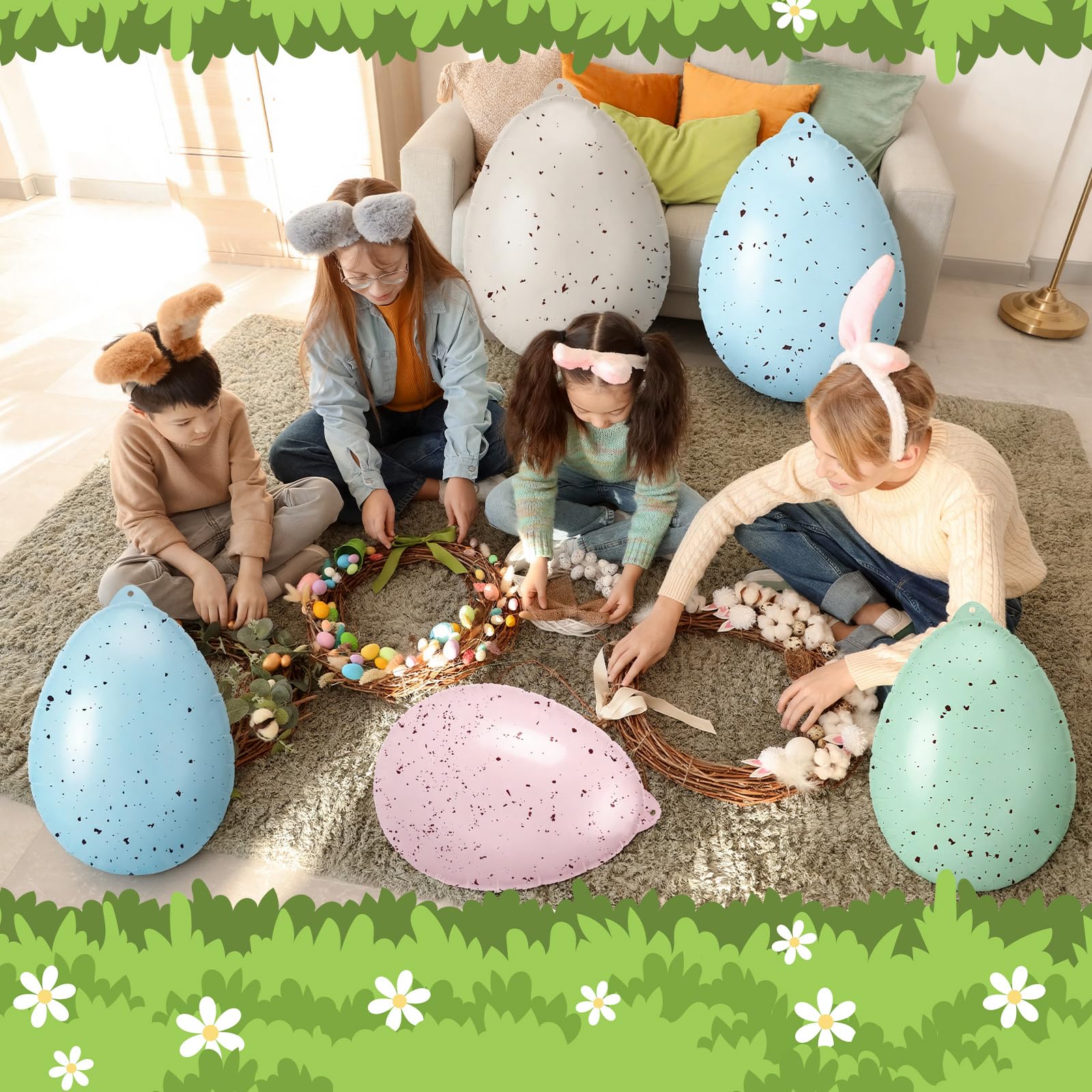 Soulchen party-ready inflatable eggs for easy setup during Easter events.