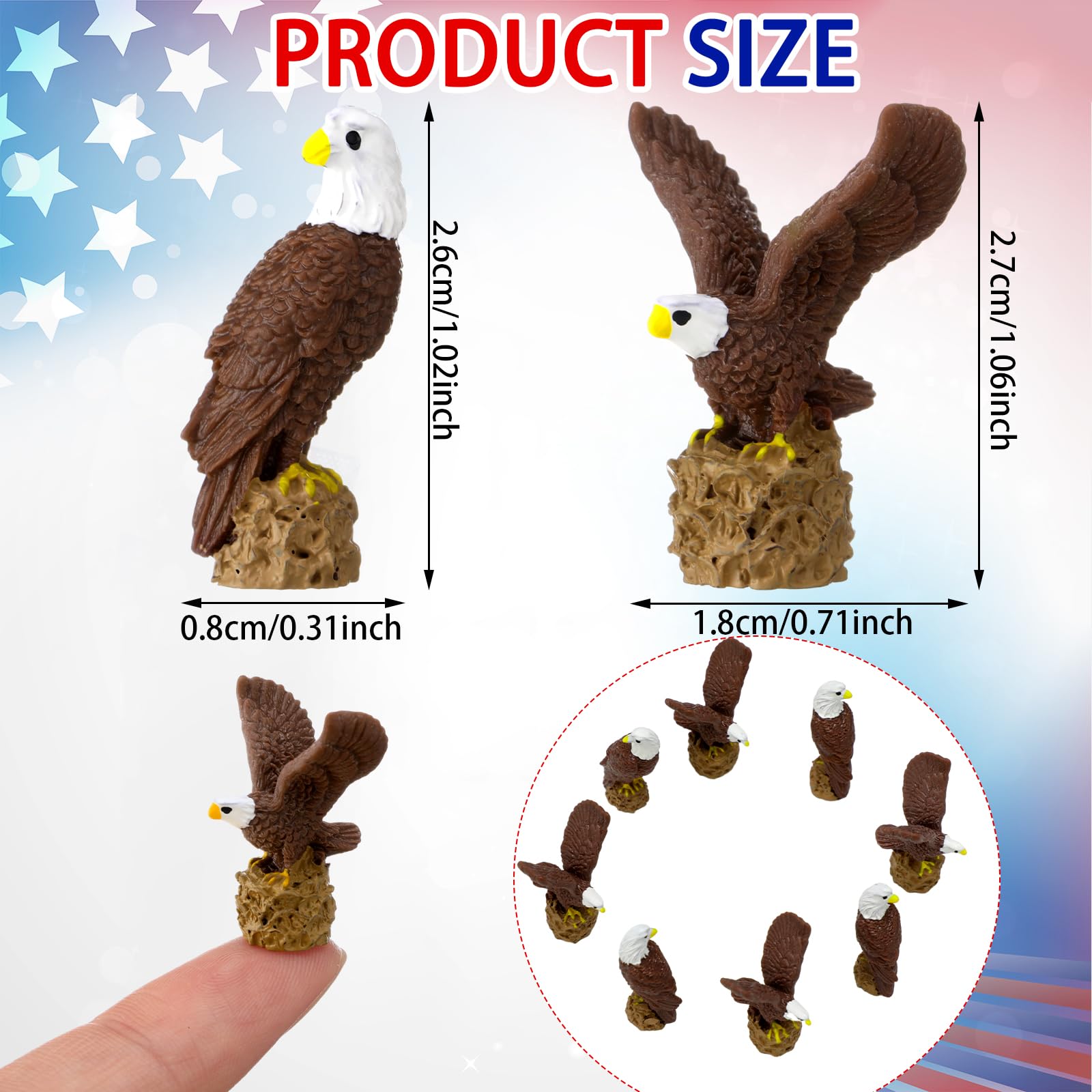 Soulchen resin bald eagle cake topper perfect for celebrations and patriotic table settings.