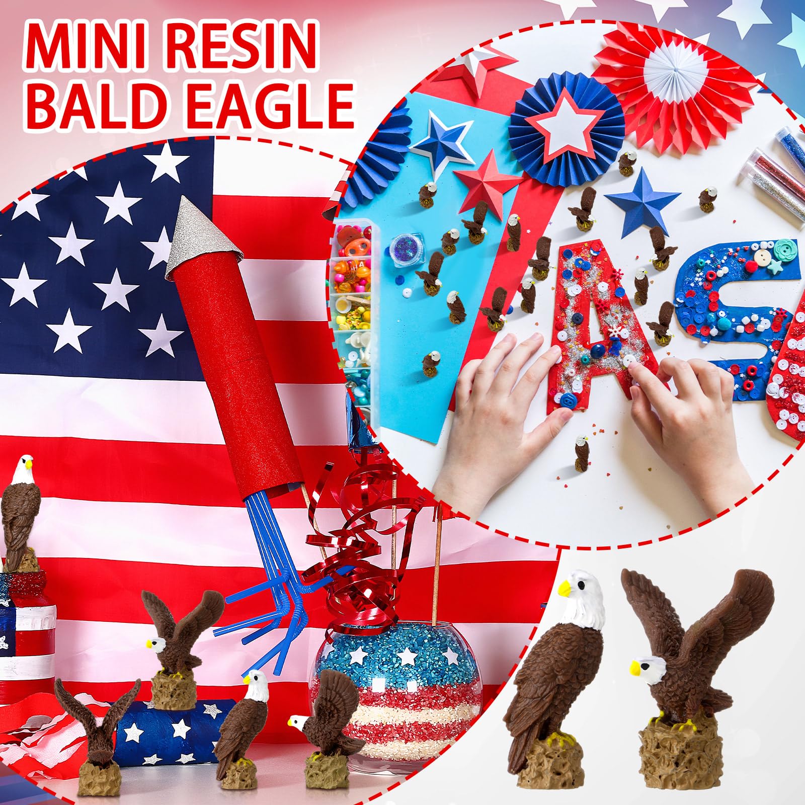 Soulchen resin bald eagle office decor for desk or workspace.