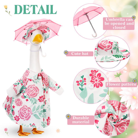 Soulchen rose-pattern goose clothing brightens porch for garden parties