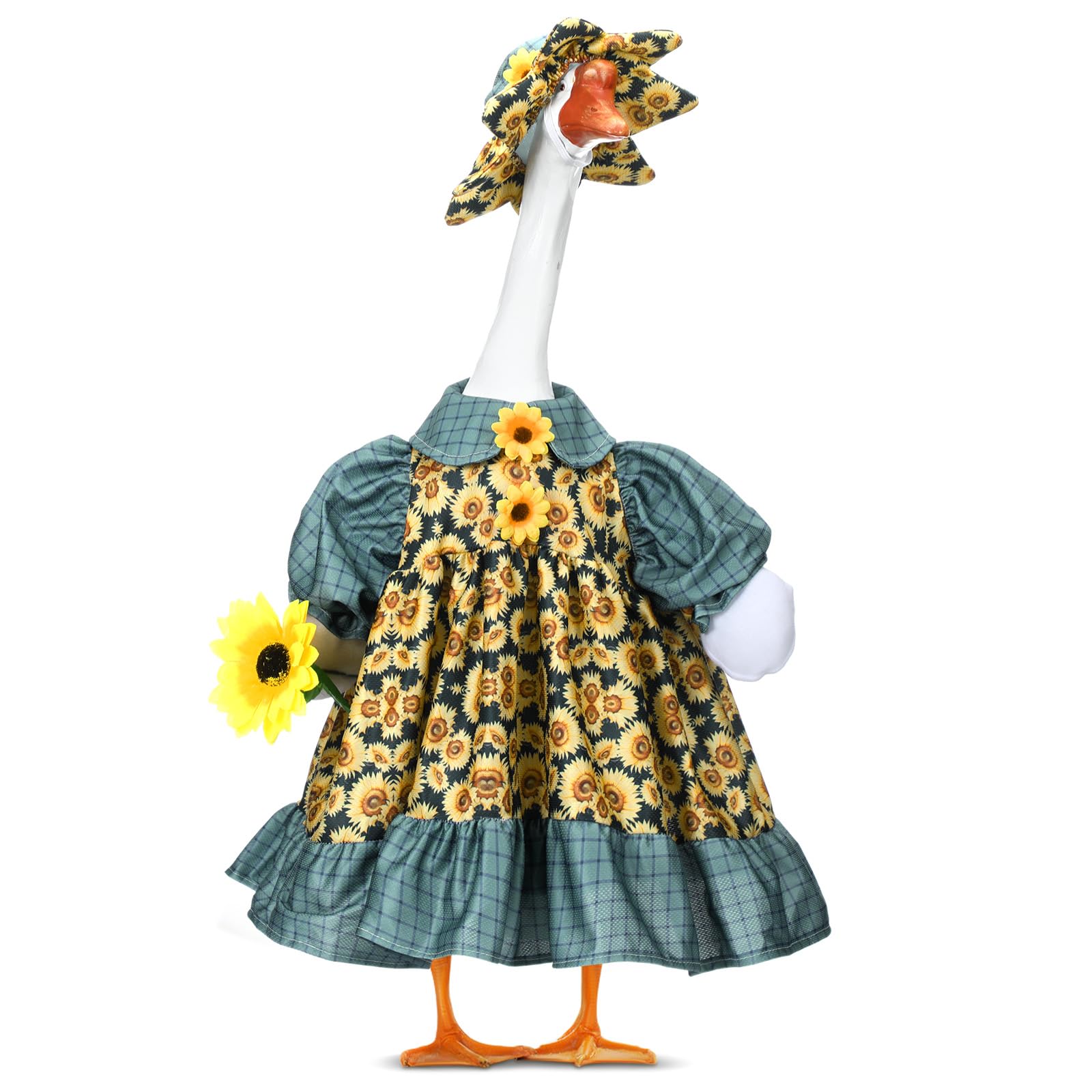 Soulchen sunflower dress goose — easy outdoor decor for spring porches.