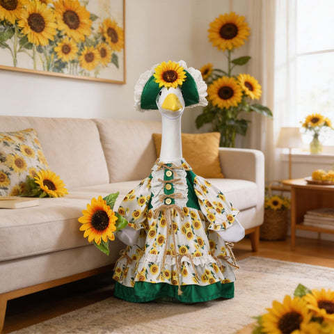 Soulchen vibrant sunflower pattern highlights playful garden decoration.