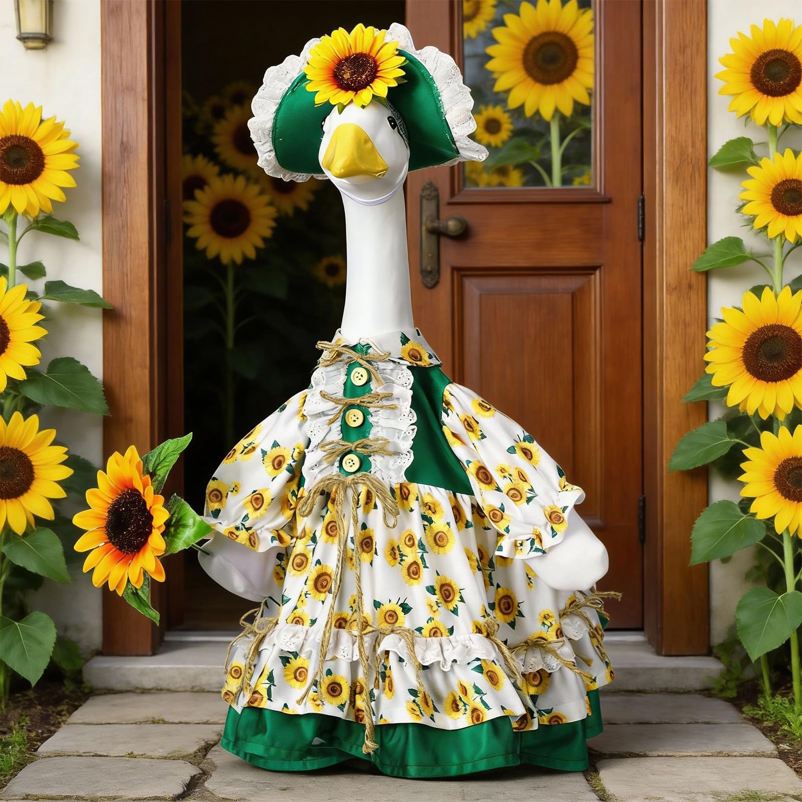 Soulchen ready-to-dress goose outfit for lawn decor and gifting ideas.