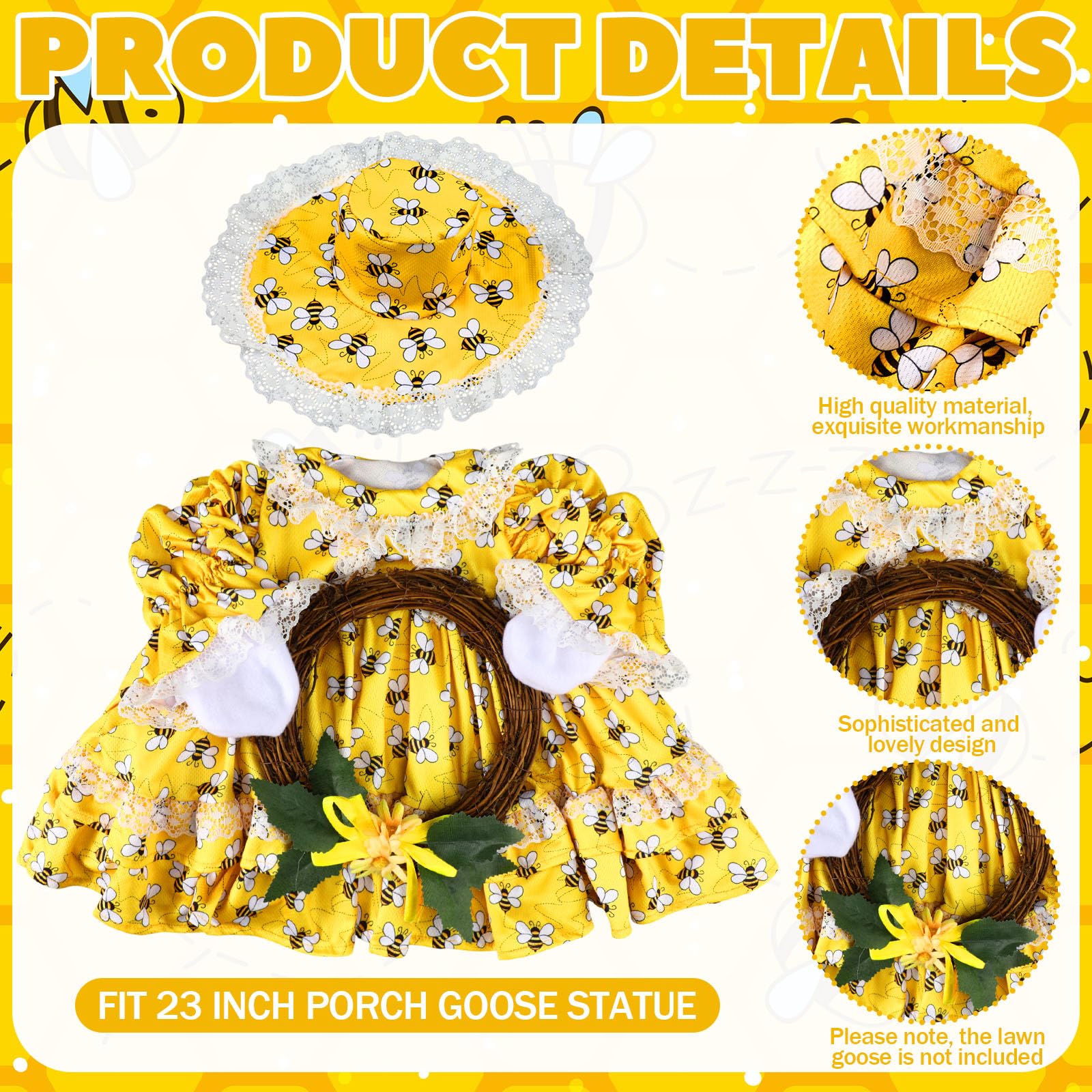 Soulchen decorative wreath for goose statue enhances curb appeal.