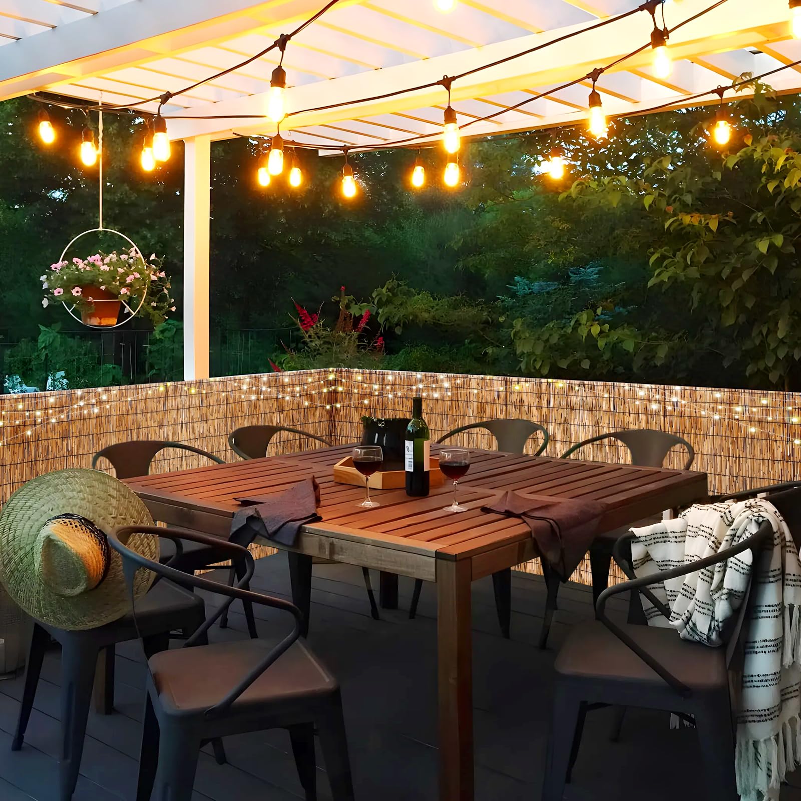 Soulitem outdoor decorative bamboo fence suits indoor use as natural divider.