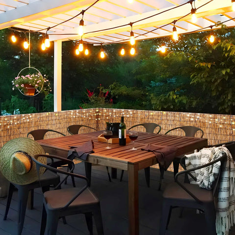 Soulitem outdoor decorative bamboo fence suits indoor use as natural divider.