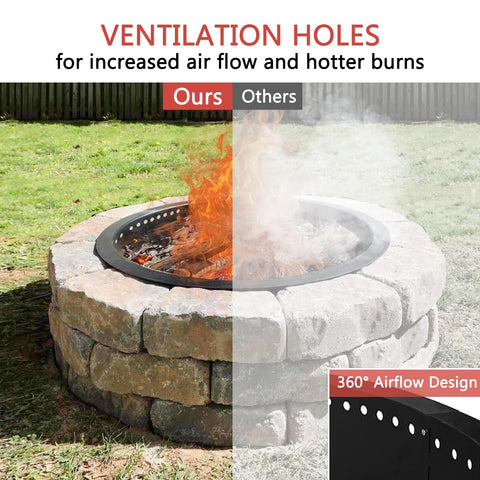 SoulMate fire pit ring DIY install option fits various pit setups