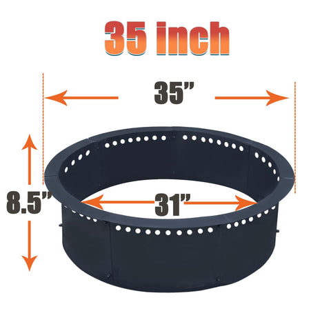 SoulMate fire pit ring inner view reveals spacious chamber for more firewood