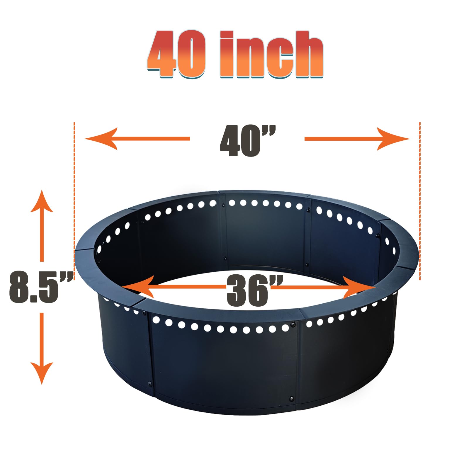 Soulmate fire pit ring inner 36-inch enables quick DIY pit setup.