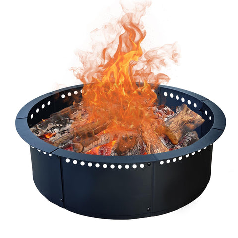 Soulmate fire pit ring outer 40-inch boosts airflow for cleaner flames.