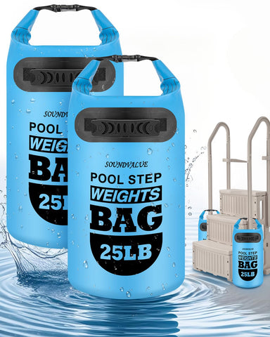 SOUNDVALUE 2-pack 25lb pool ladder weights for stable above-ground pool entry.