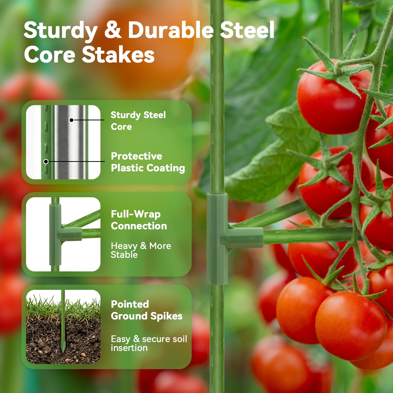 SoundValue adjustable height trellis adapts to tomatoes, cucumbers, and climbing plants.