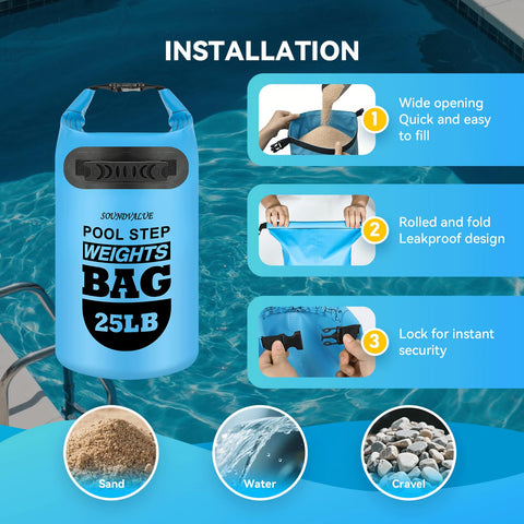 SOUNDVALUE sand-fillable weight showing easy fill and quick setup.