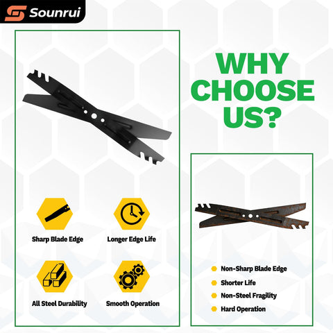 Two-pack Sounrui blades ready for tough lawn care tasks