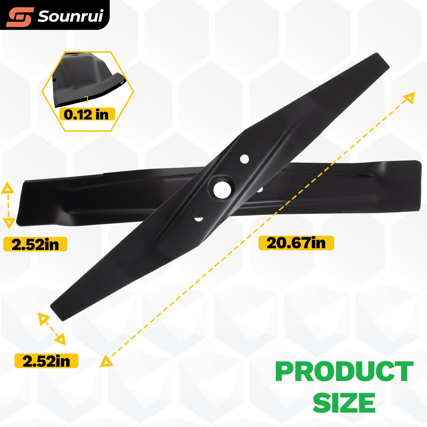 Visual fit guide for Sounrui blades on Honda HRN216.