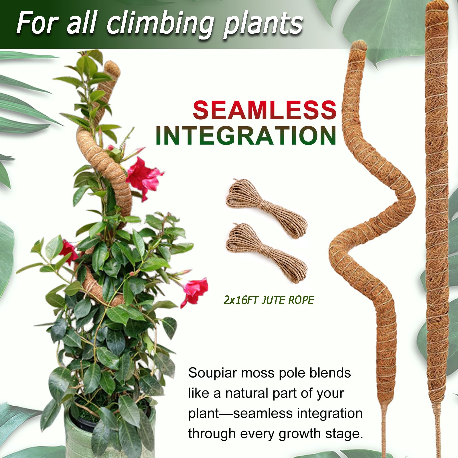 Soupiar 16ft jute rope bundle ideal for tying long vines.