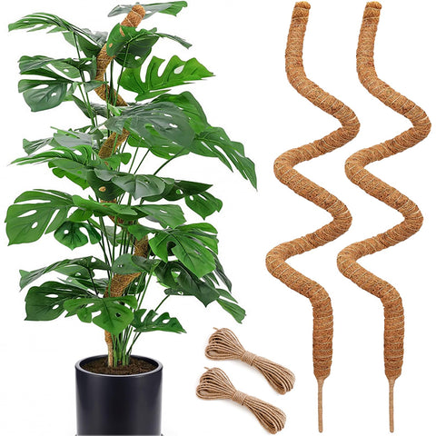 Soupiar 60-inch bendable moss pole supports Monstera vines with a sturdy aluminum core.