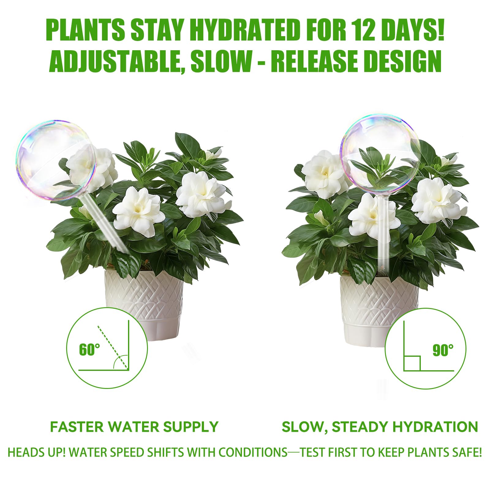 SOURACE ready-to-use watering globes install in minutes.