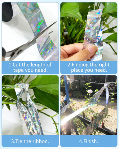 Sousac bird tape creates a gentle wind sound as a deterrent