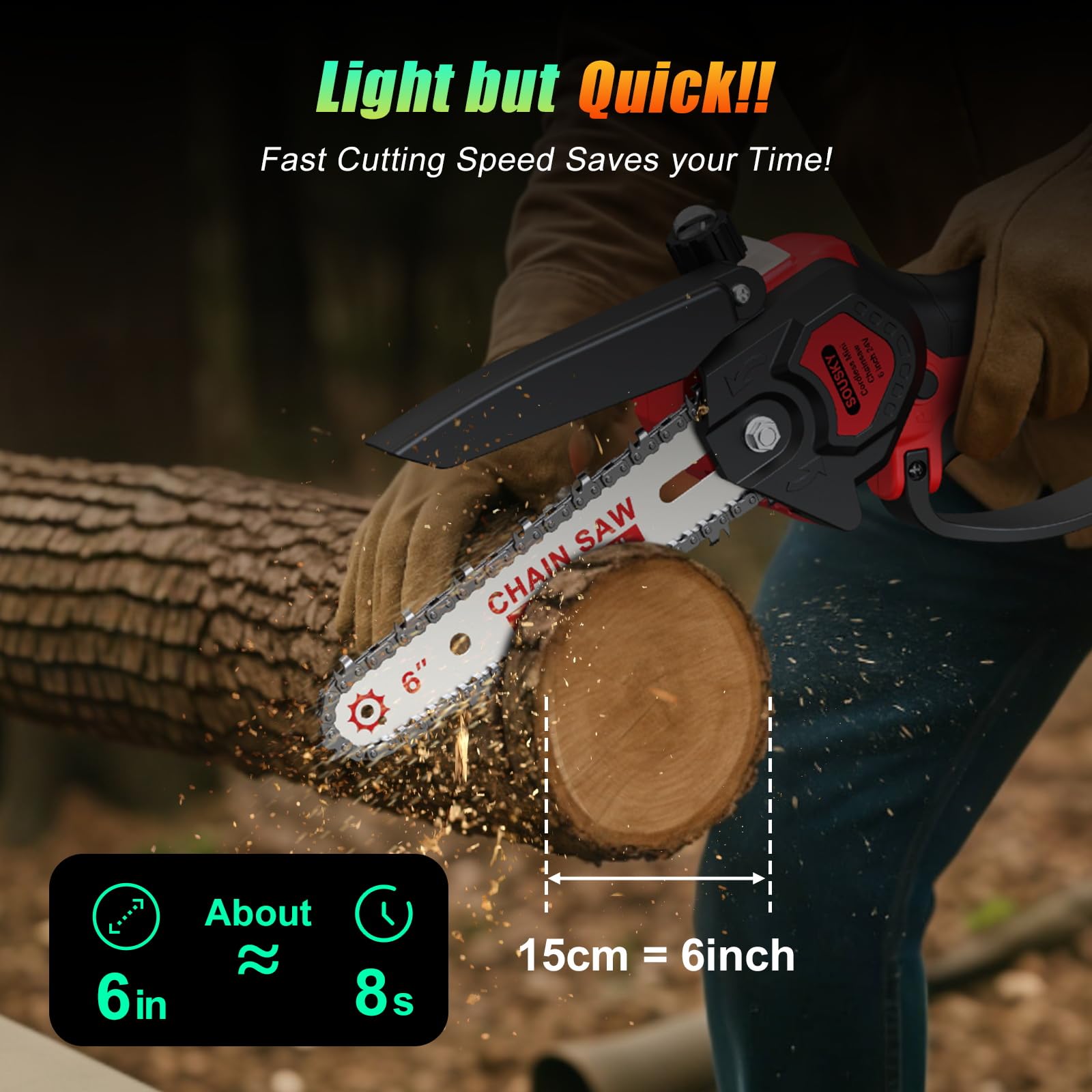 SOUSKY 24V batteries deliver extended run time for garden pruning and crafts.
