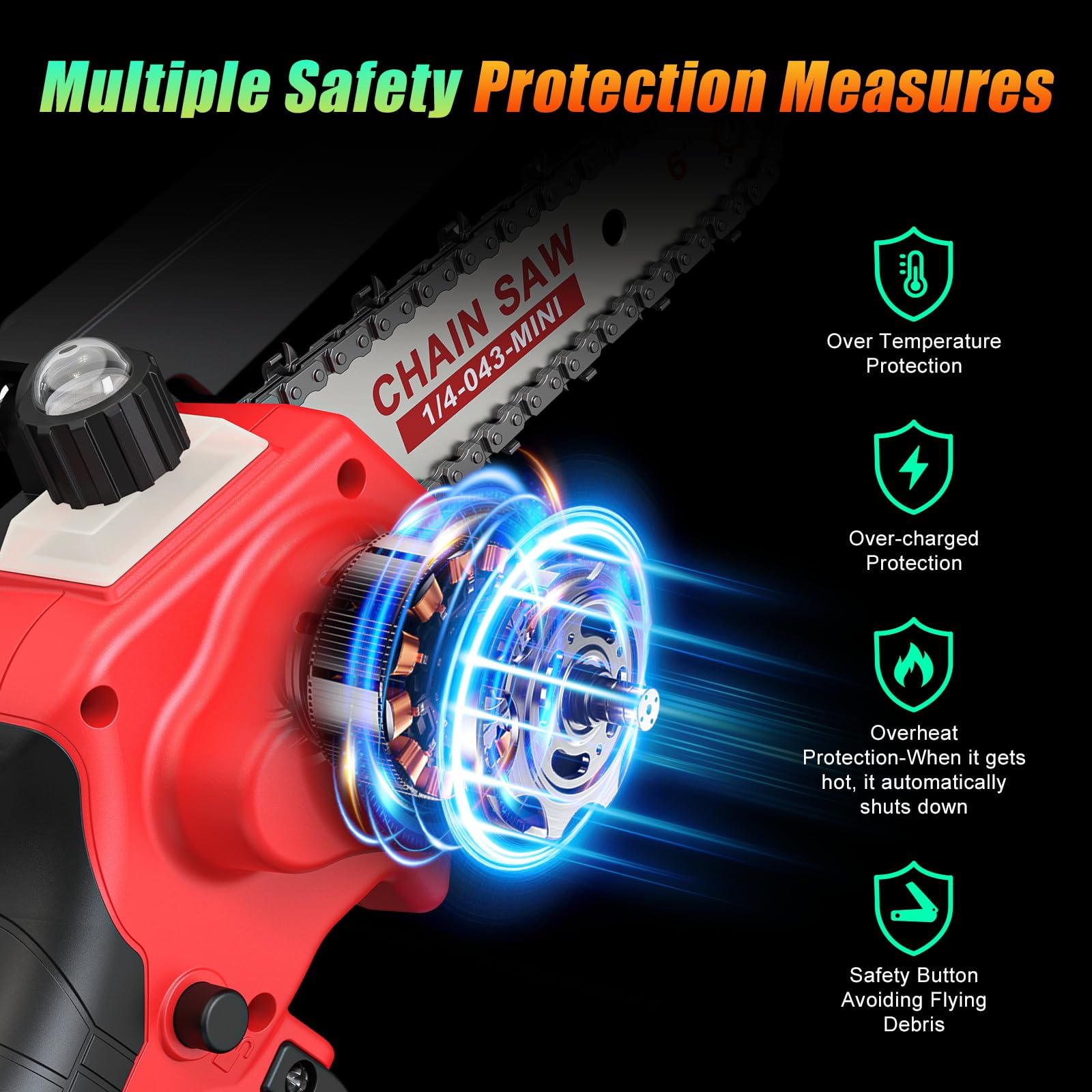 SOUSKY auto-oil system keeps chain lubricated for smoother cuts.