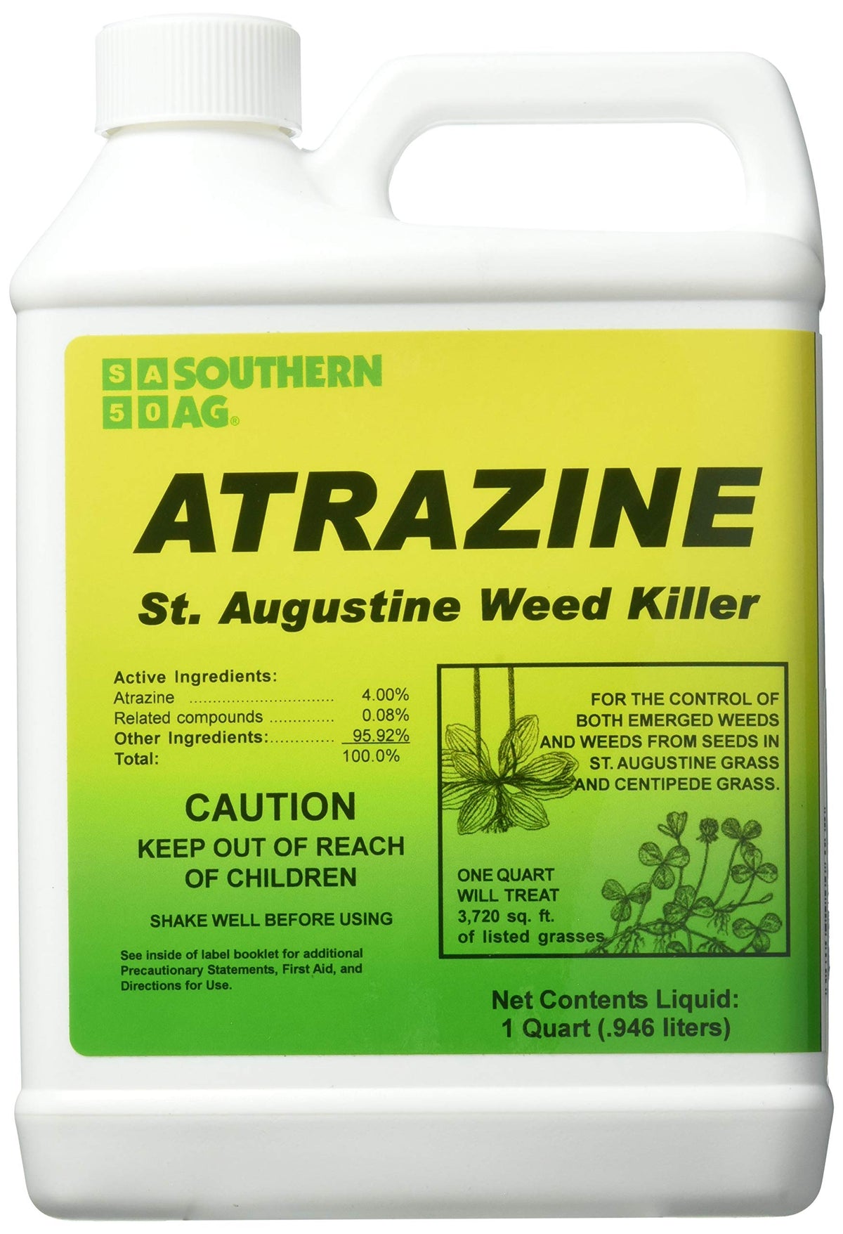 Southern Ag Atrazine St Augustine Weed Killer bottle pour for precise lawn application