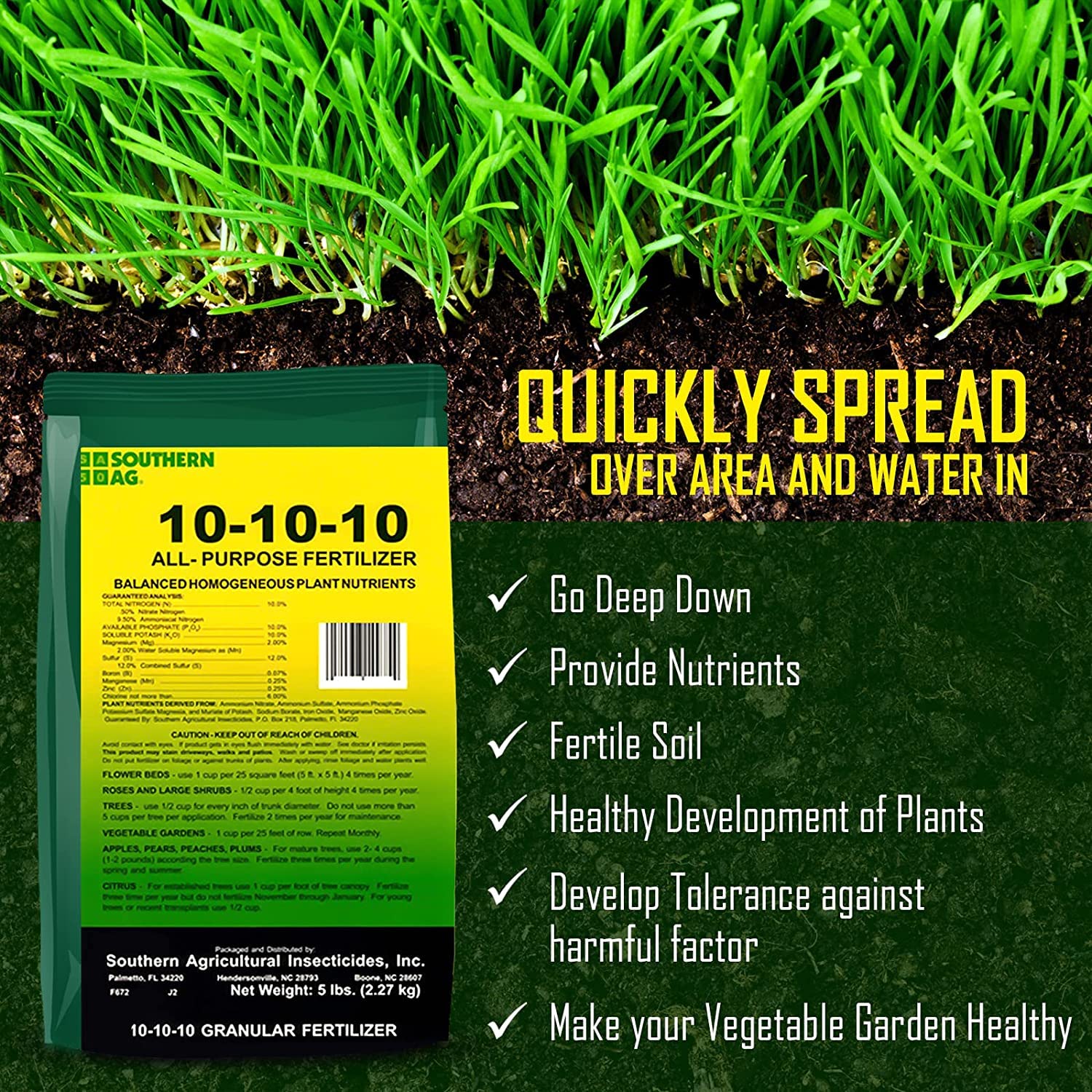 Southern Ag broadcast and water in for quick nutrient integration in landscapes