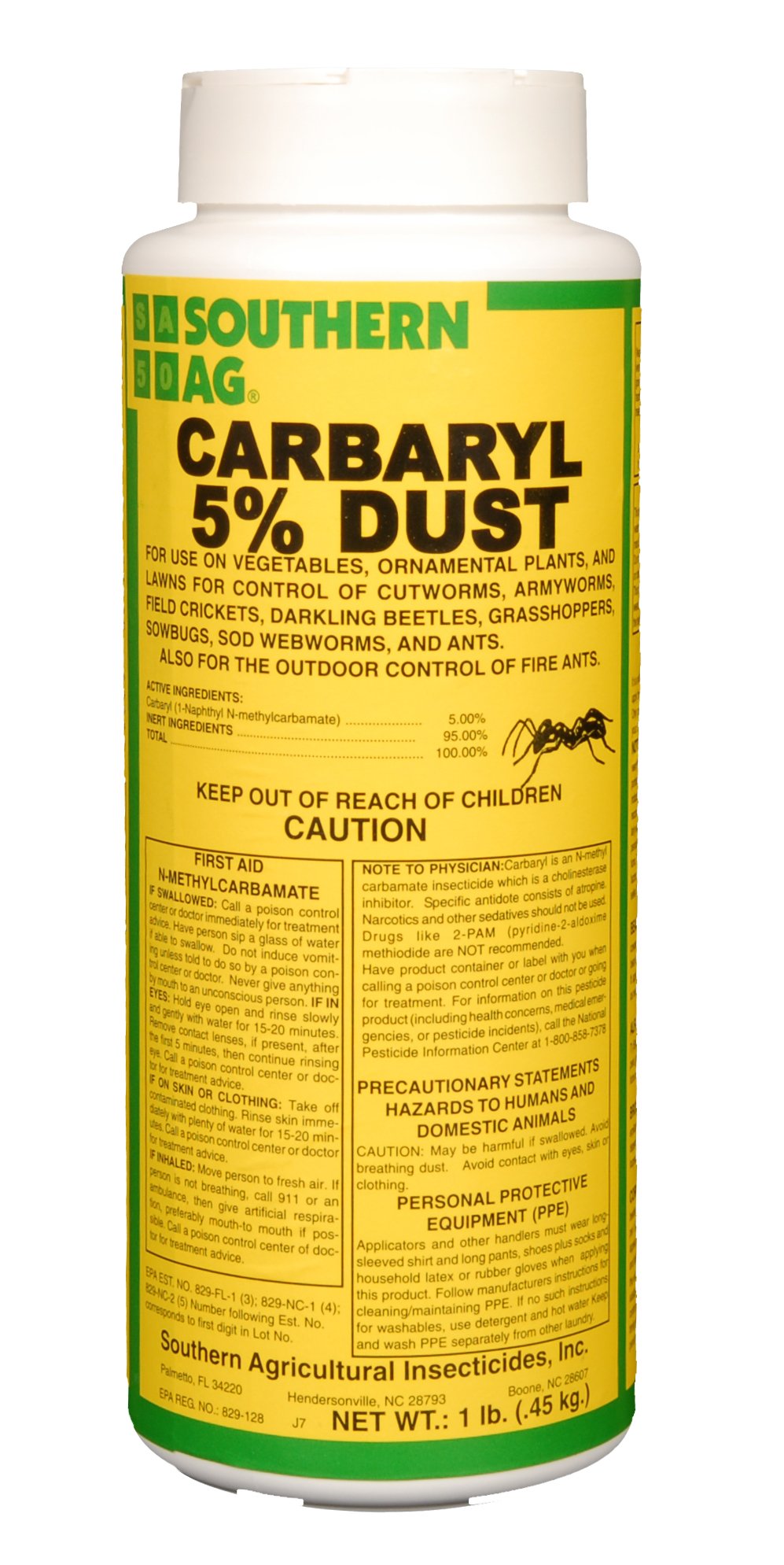 Southern Ag Carbaryl 5% Sevin Dust applying to vegetables to deter garden pests