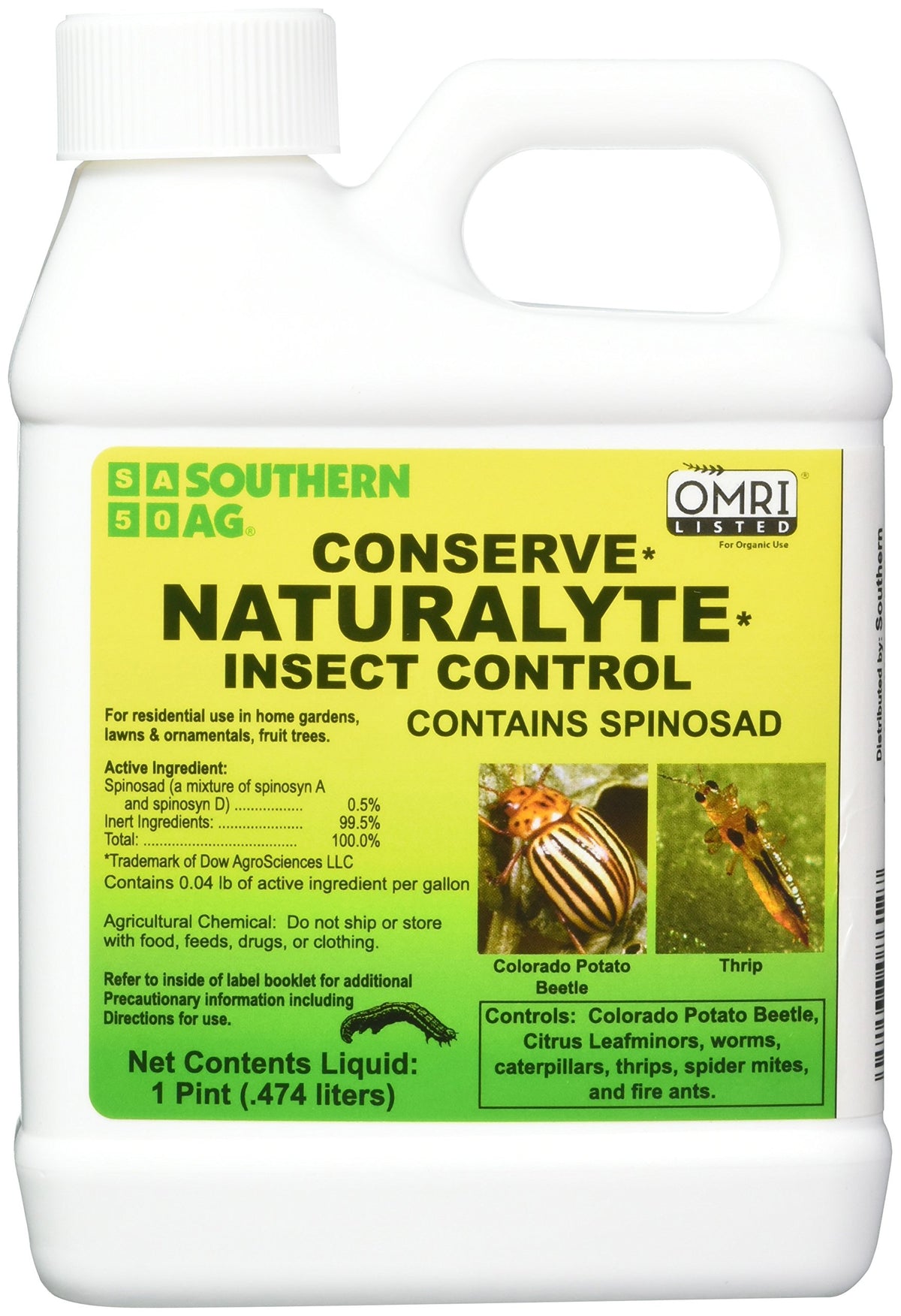 Southern Ag Conserve Naturalyte bottle—OMRI listed pest control for gardens.