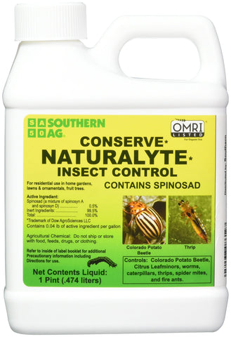 Southern Ag Conserve Naturalyte bottle—OMRI listed pest control for gardens.