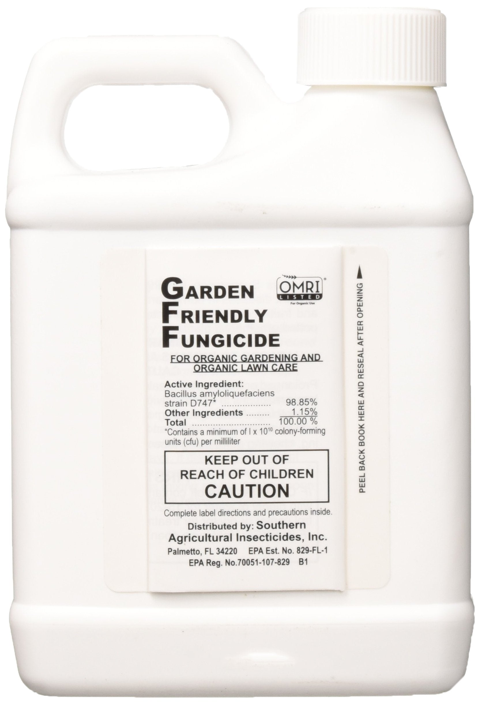 Southern Ag Garden Friendly Biofungicide label with clear usage directions for safe garden application