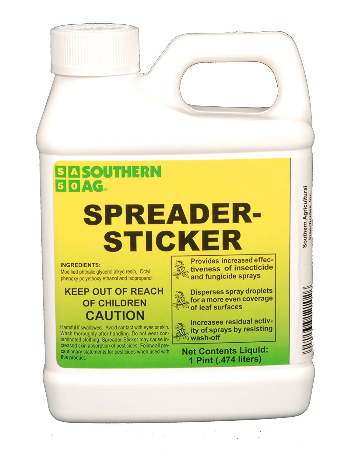 Southern Ag Sticker Spreader 16oz promotes even spray coverage for pesticides.