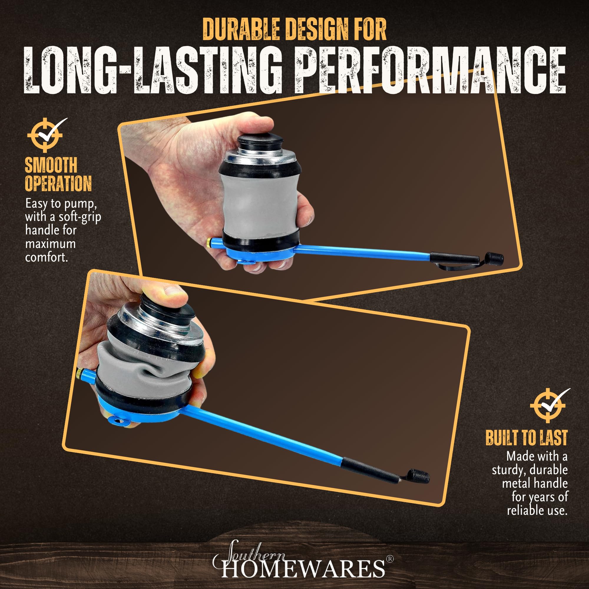 Southern Homewares powder duster integrated cleaning rod stored inside housing.