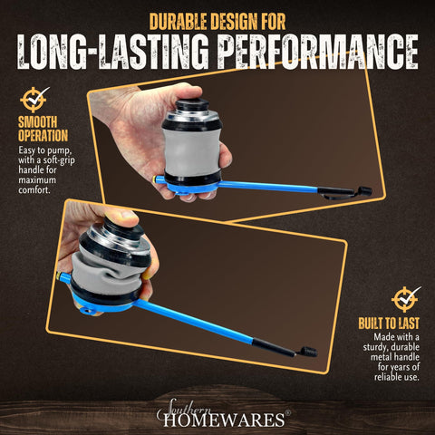 Southern Homewares powder duster integrated cleaning rod stored inside housing.