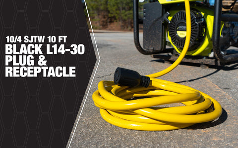 Southwire generator cord 10-foot receptacle ensures secure campsite connections