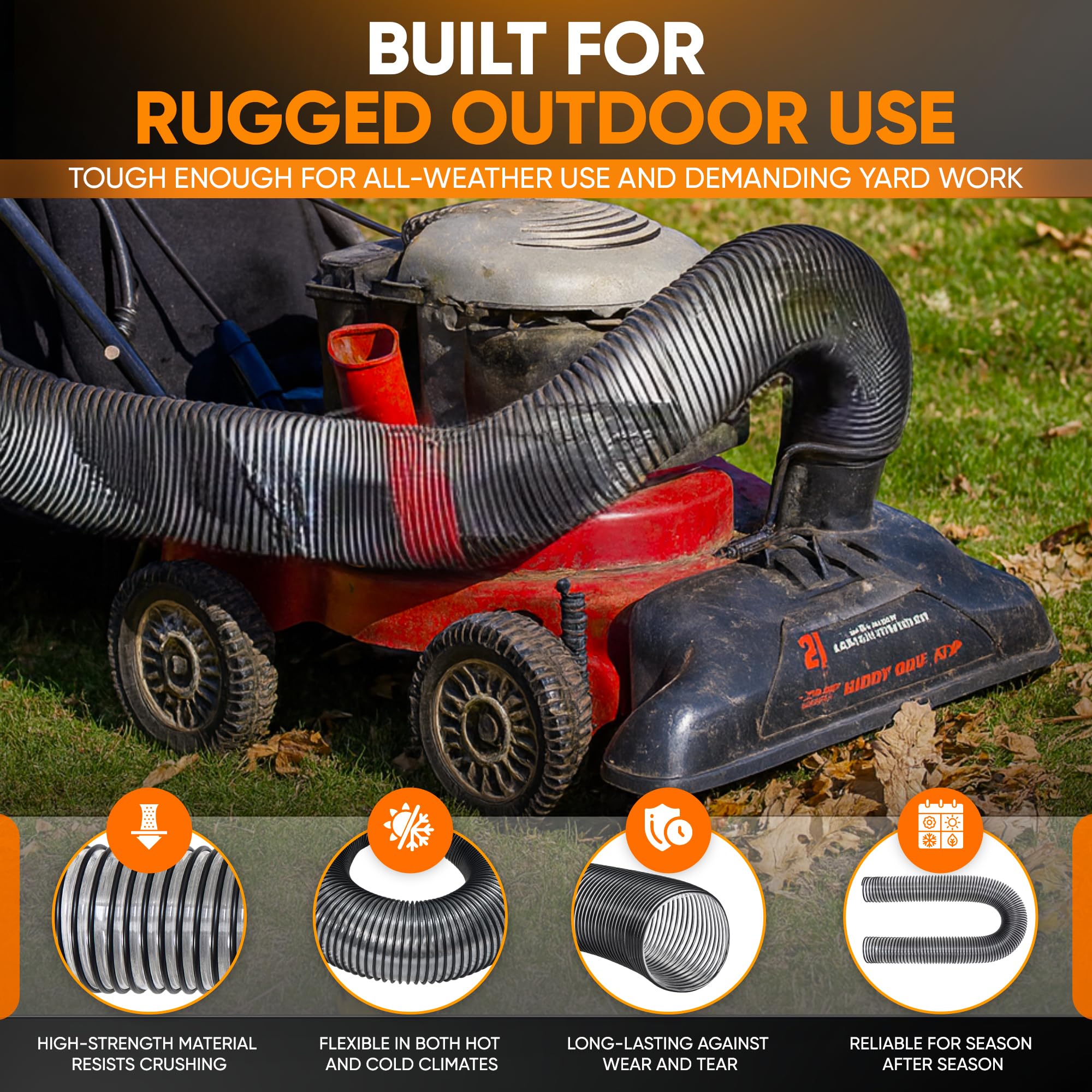 SOVARCATE flexible outdoor vacuum hose built for durability