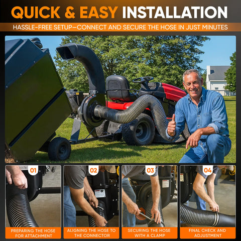 SOVARCATE hose for Mow-N-Vac and Chip-N-Vac compatible systems