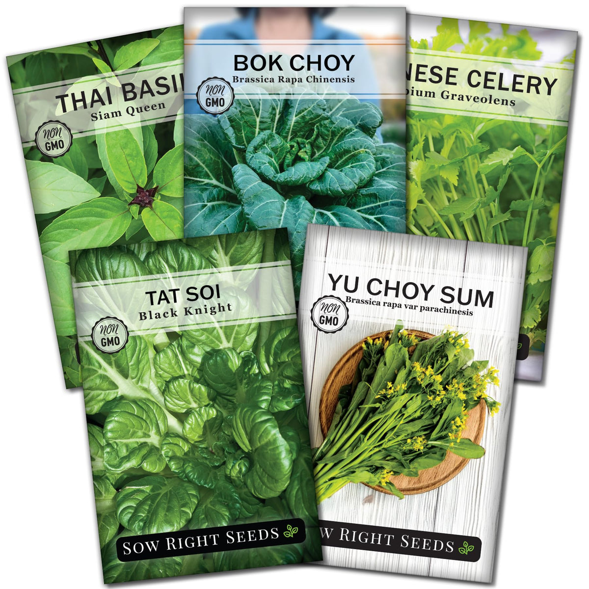 Sow Right Seeds Asian Greens Thai Basil packet for fragrant, fresh cooking.