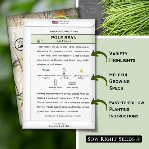 Germination tips for yard-long beans from Sow Right Seeds